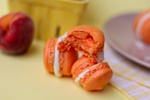 Delicate and Delicious Peach French Macarons with Peach Buttercream Filling