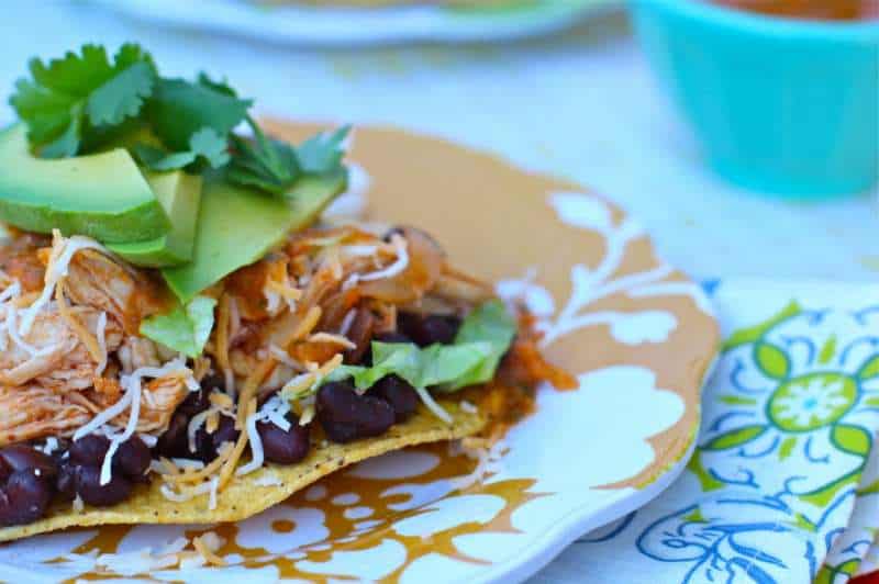 Chicken Chipotle Tostadas With Avacado