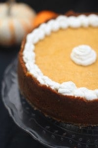 Pumpkin Pie with Gingersnap Cookie Crumb Crust 