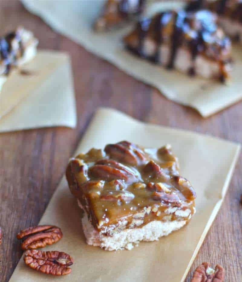 Gluten Free Brown Sugar Caramel Pecan Shortbread Bar