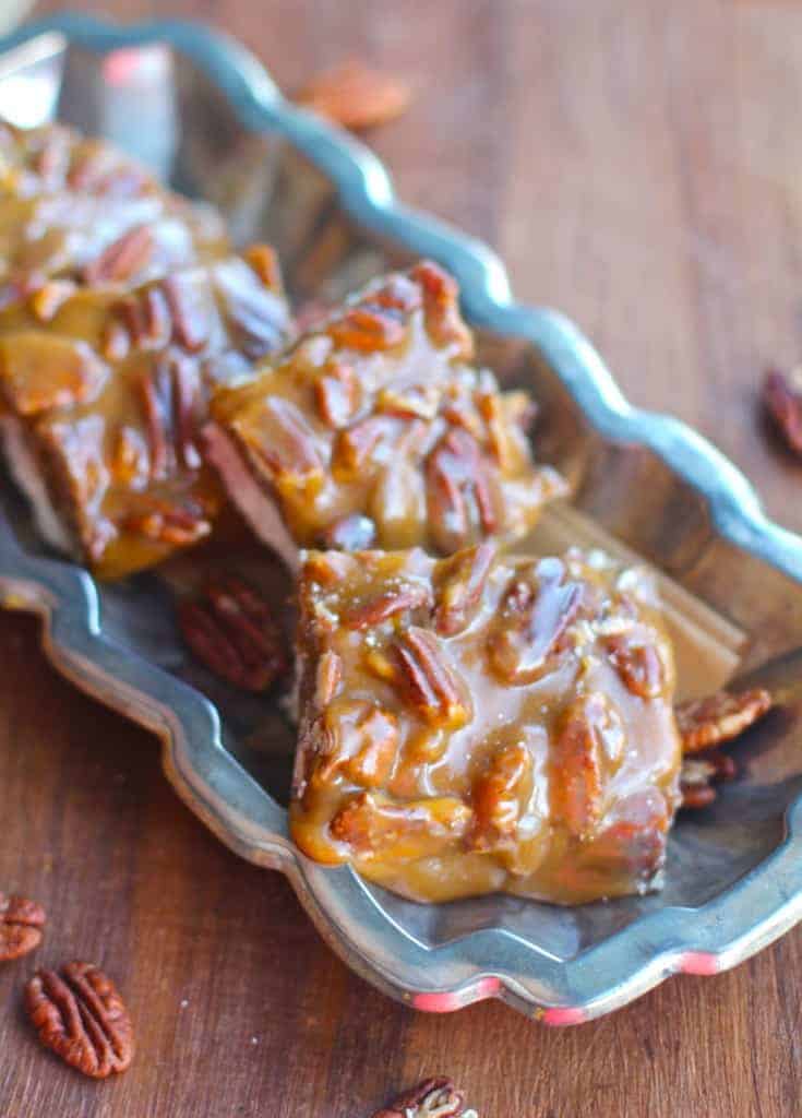 Gluten Free Brown Sugar Caramel Pecan Shortbread Bars