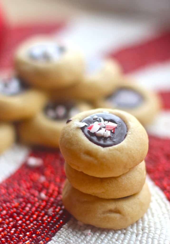 Holiday Nutella Peppermint Thumbprints