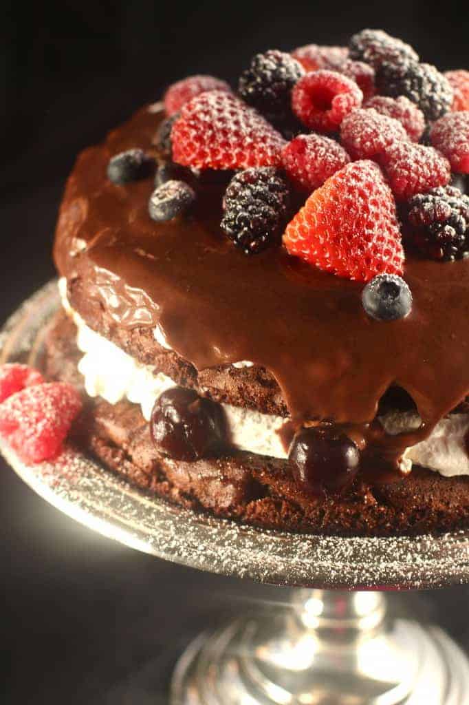 Berry Black Forest Cake With Creme Filling 