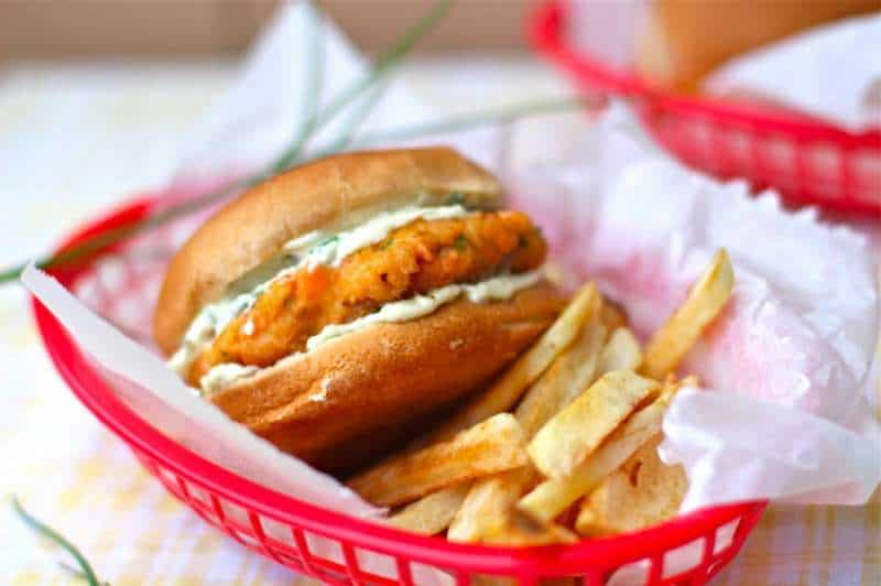 spicy smokey salmon burgers with fresh chive and lemon may perfect for Lent or a weekend bbq