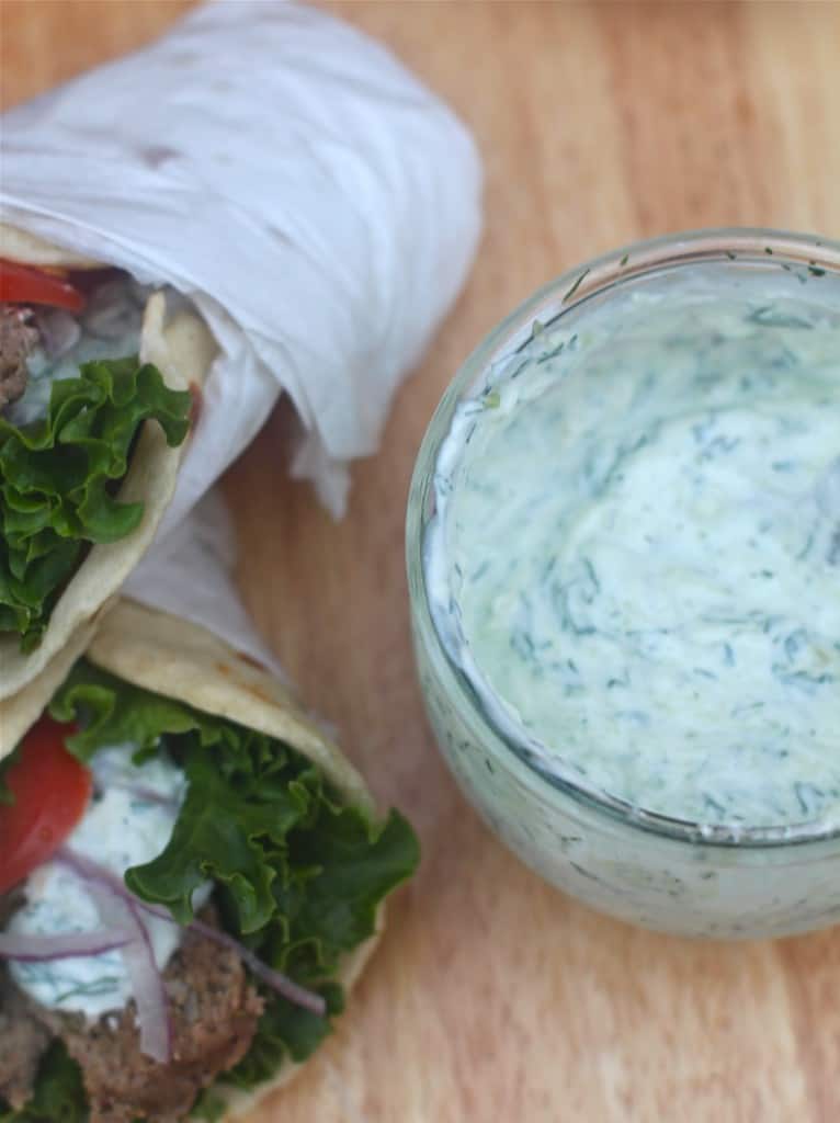 Gyro Sandwiche with Tzatziki Sauce