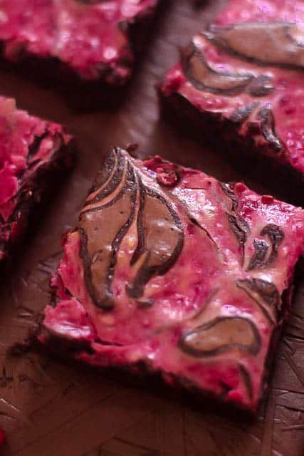 Raspberry Cheesecake Swirled Brownie