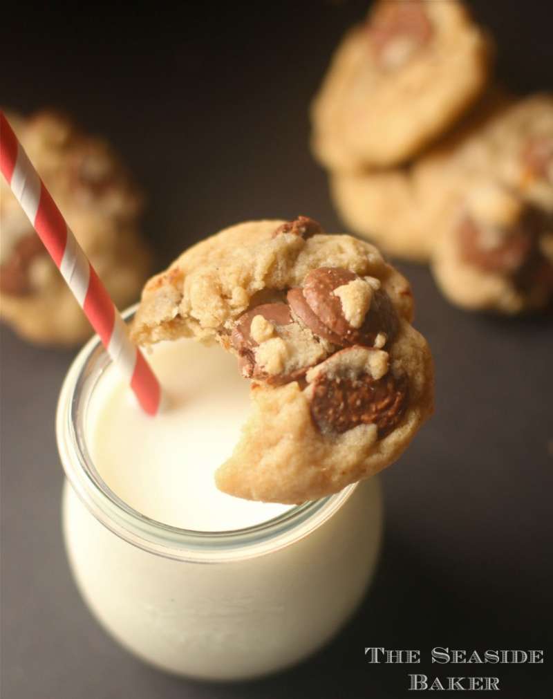 Triple Almond Chocolate Chip Cookies With Milk