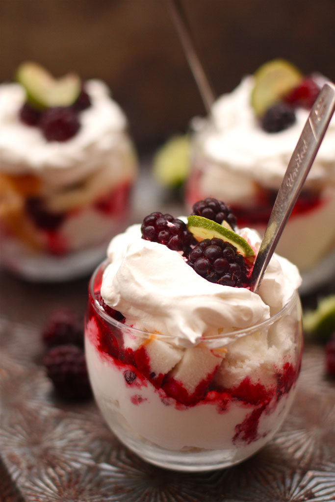 Blackberry and Lime Curd Trifle with Homemade Whip Cream