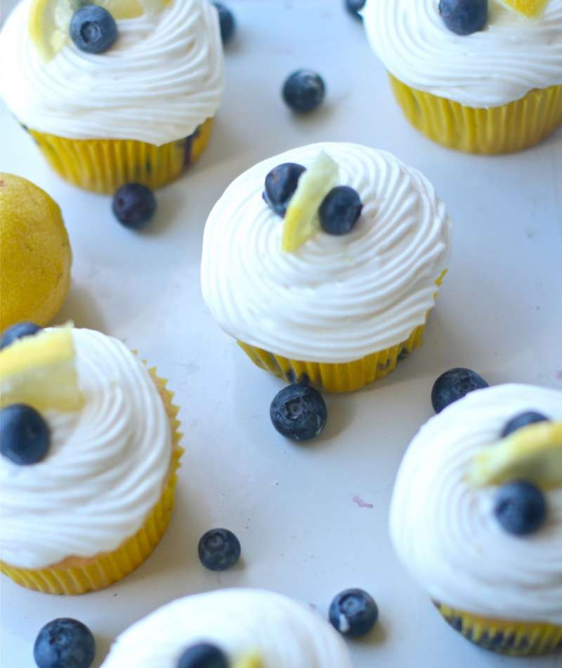 Gluten Free Lemon Blueberry Cupcakes