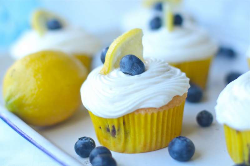 Gluten Free Lemon Blueberry Cupcakes