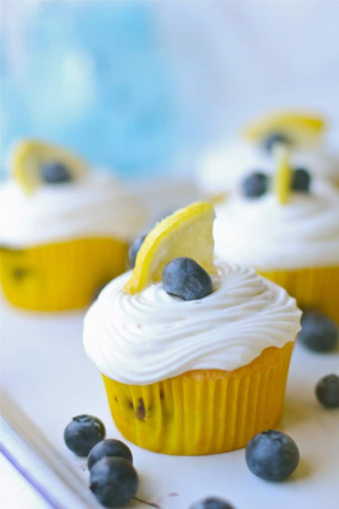 Gluten Free Lemon Blueberry Cupcakes