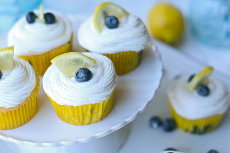 Gluten Free Lemon Blueberry Cupcakes