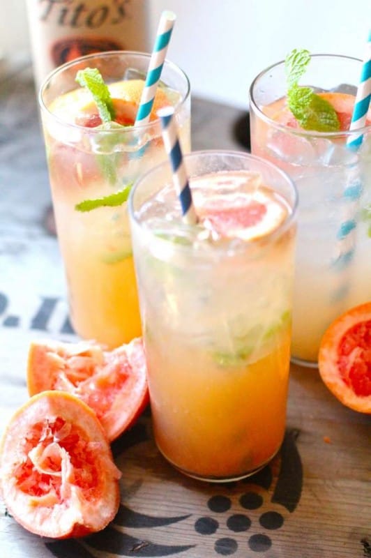 Fresh Grapefruit and Mint Cocktails The Seaside Baker