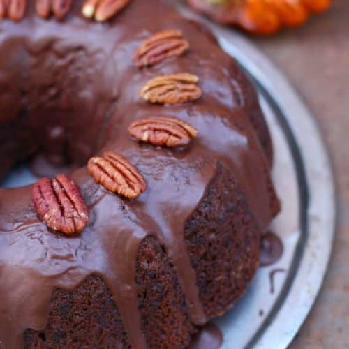 Browned Butter Pumpkin Chocolate Chip Bundt Cake - The Seaside Baker