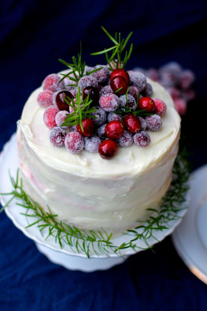 Cranberry Mousse Cake with White Chocolate Frosting