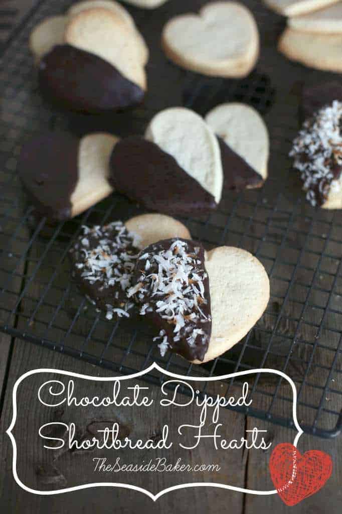 Chocolate Dipped Shortbread Hearts