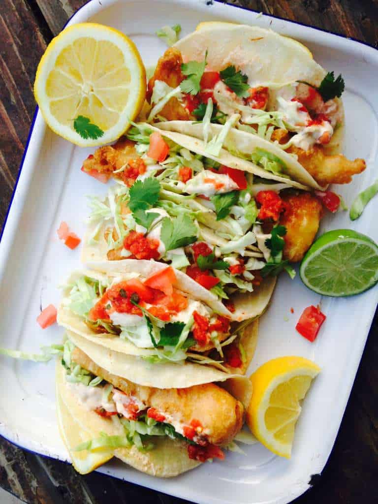 Beer Battered Fish Tacos With Chipotle Tartar Sauce The Seaside Baker