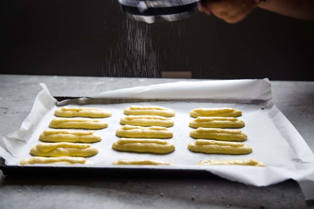 powdered sugar homemade ladyfingers