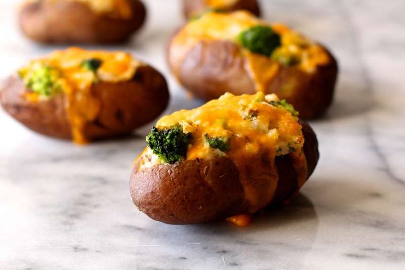 Broccoli and Cheddar Twice Baked Potatoes