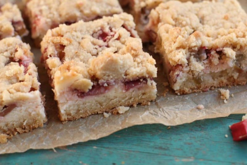 Strawberry Rhubarb Sugar Cookie Bars - The Seaside Baker