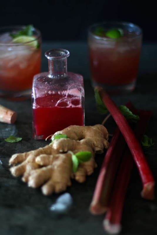 Rhubarb Ginger Cocktail - The Seaside Baker
