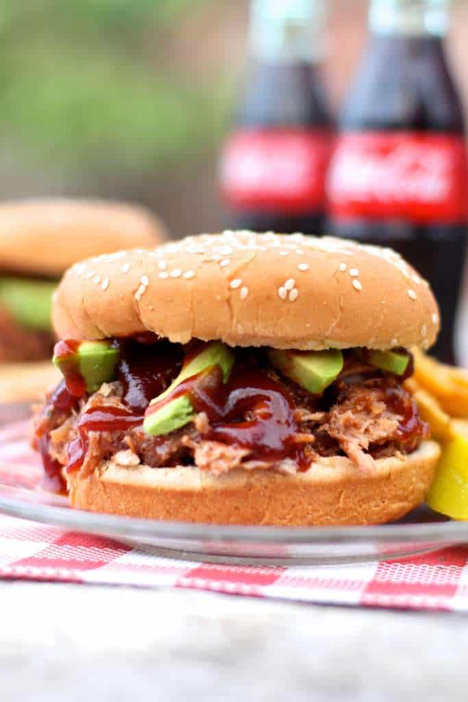 Slow cooked cola pulled pork burgers recipe