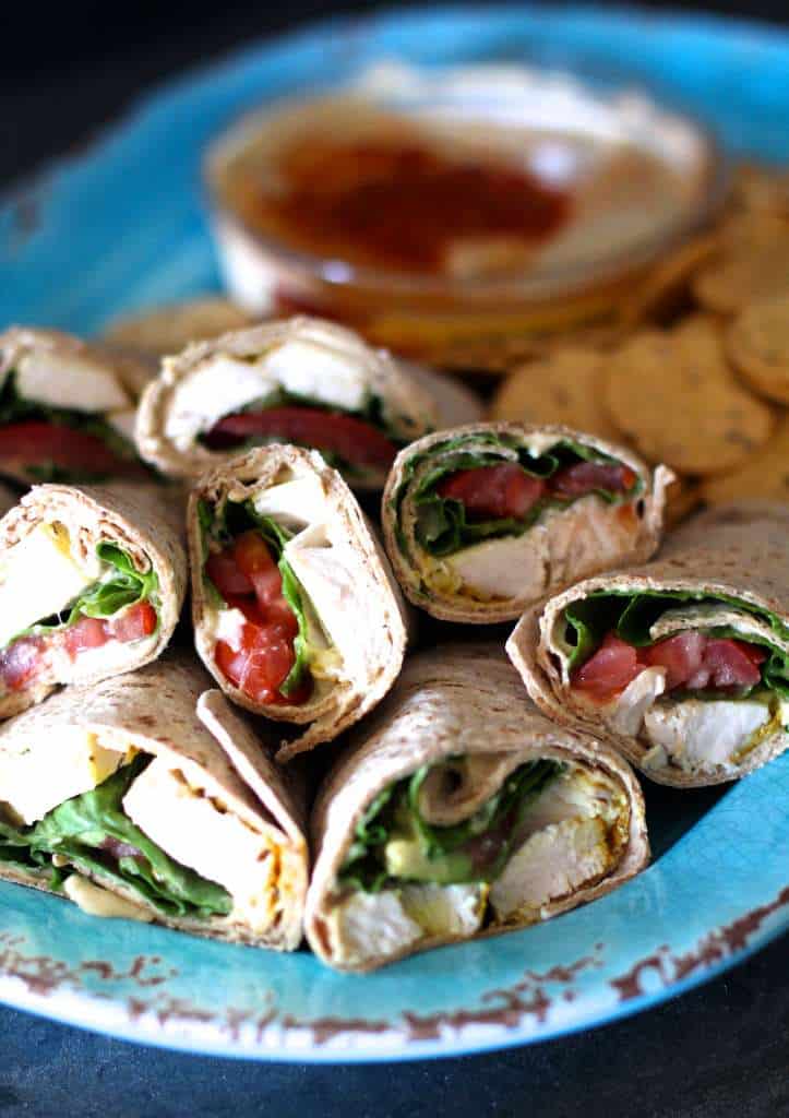 Turmeric Harissa Chicken Hummus Wraps - The Seaside Baker