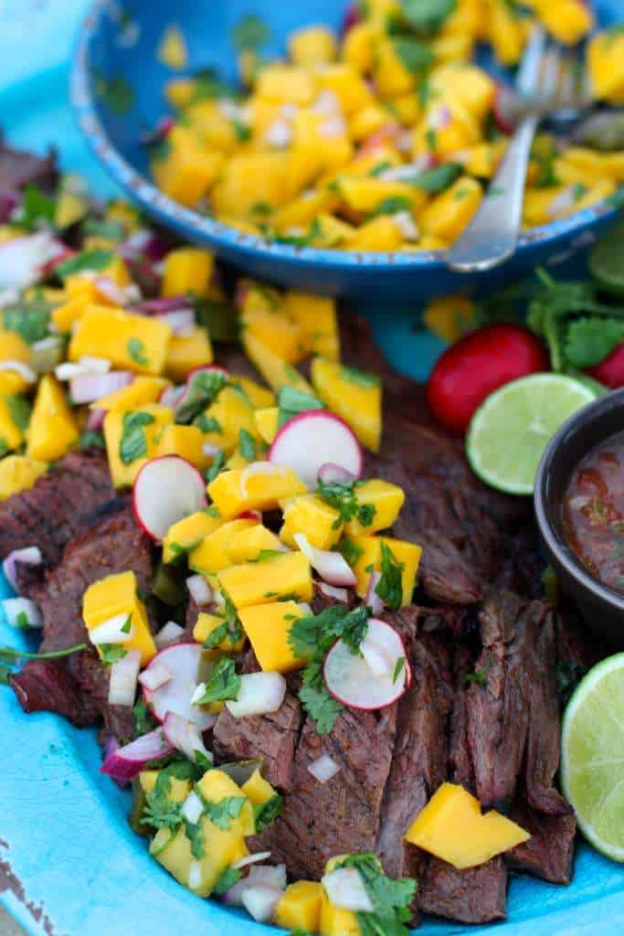 Chipotle Steak with Mango Salsa - The Seaside Baker