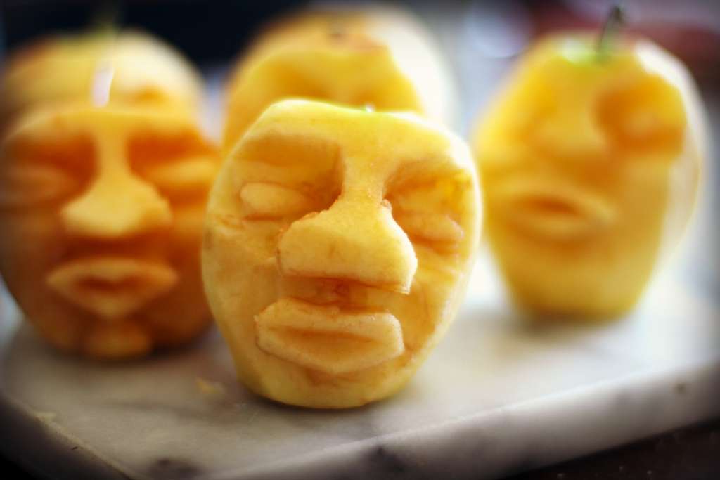 apple carving faces