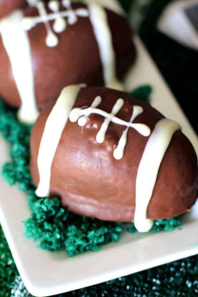 Chocolate Covered Mini Football Cakes