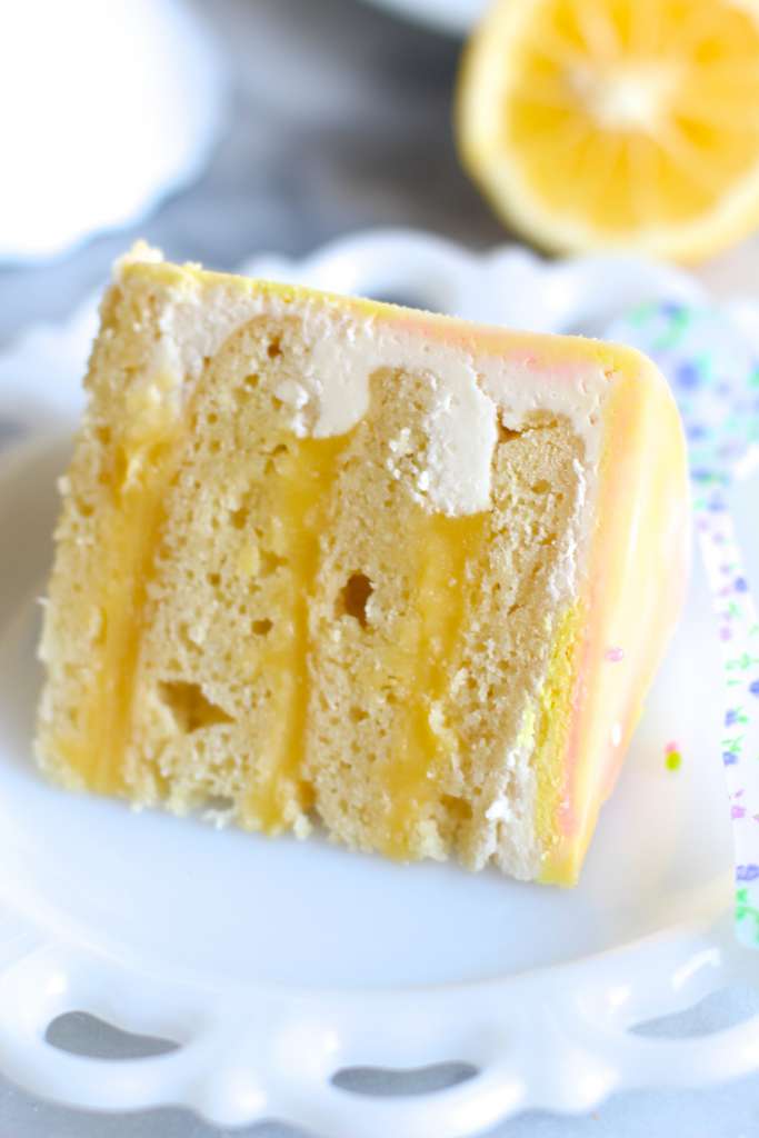 Tart yet Sweet Slice of Lemon Curd Cake