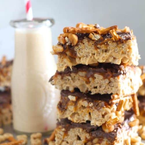 Peanut Butter Cheerios Bars - The Seaside Baker