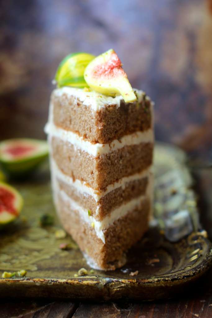 Spice Cake with Cream Cheese Frosting and Fresh Figs