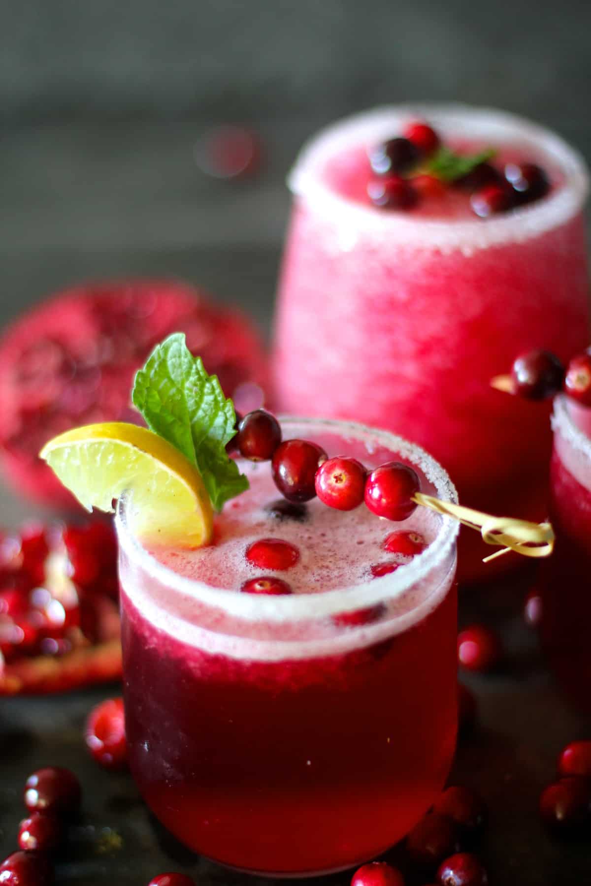 Cranberry Pomegranate Margaritas - The Seaside Baker