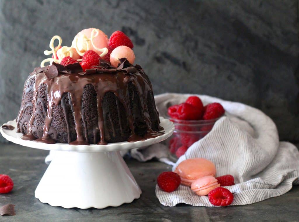 Chocolate Raspberry Bundt Cake - The Seaside Baker