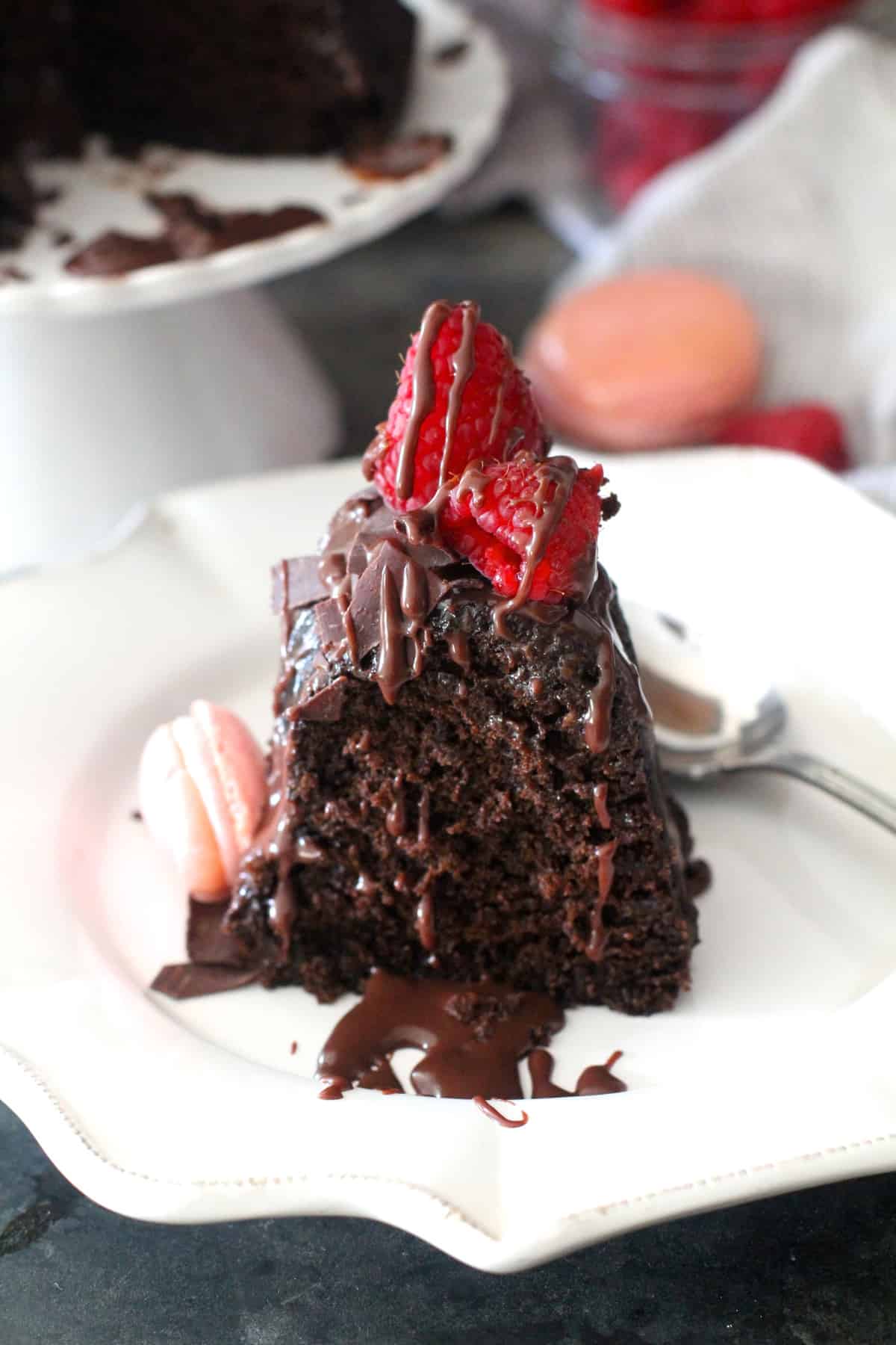 Chocolate Raspberry Bundt Cake - The Seaside Baker