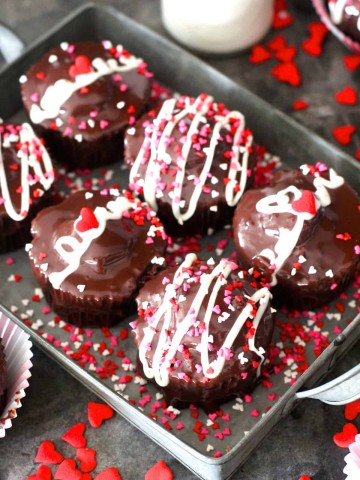 Fun Chocolate Creme Filled Valentine's Day Cupcakes