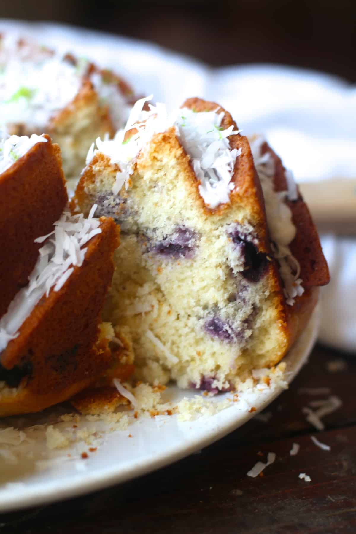 Coconut Blueberry Lime Bundt Cake - The Seaside Baker