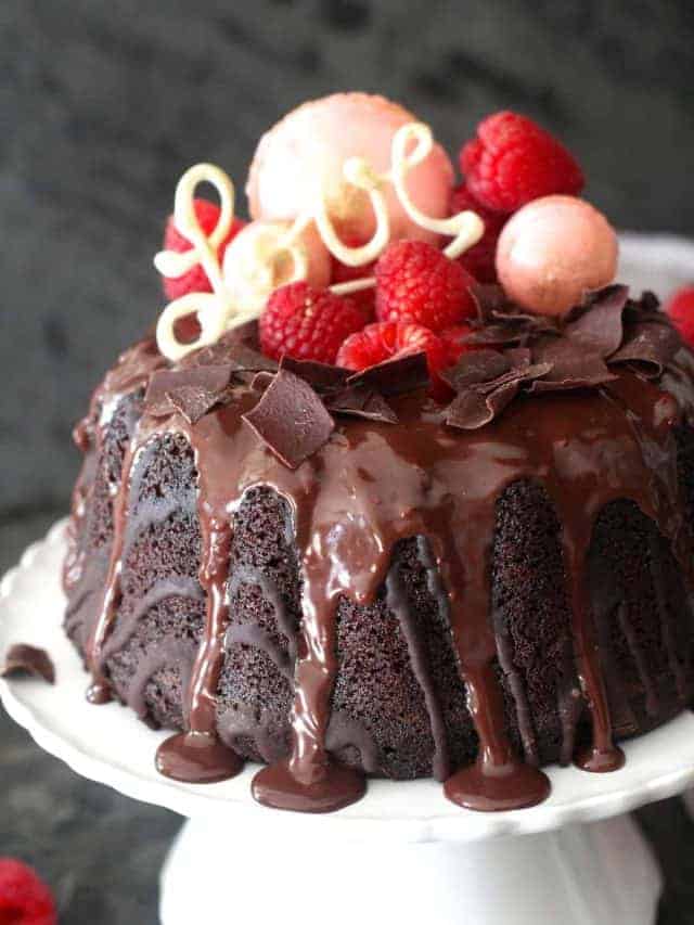 Chocolate Raspberry Bundt Cake Story