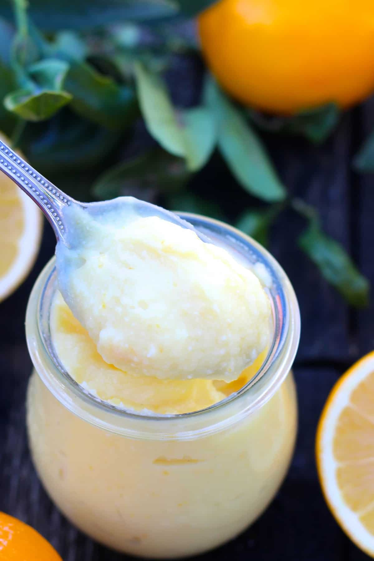 Smooth lemon curd that is slightly tangy and deliciously sweet