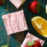 Lemon Poppy Seed Bars with Fresh Strawberry Frosting