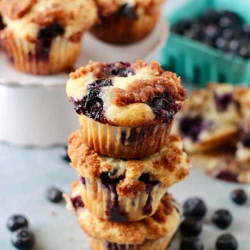 Coffee Cake Blueberry Muffins - The Seaside Baker