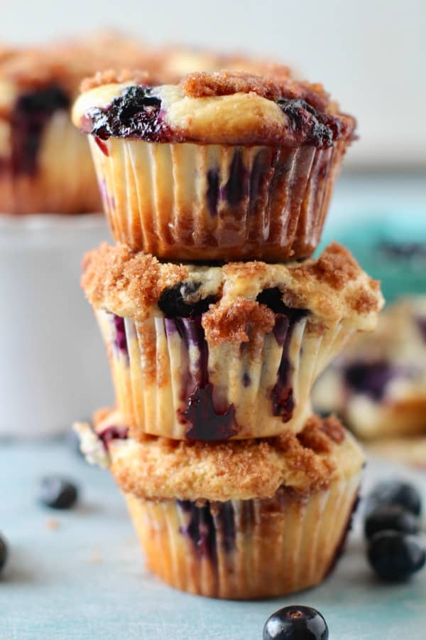 Coffee Cake Blueberry Muffins - The Seaside Baker