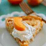 Custard like cake with summer's finest fresh roasted apricots and caramelized sugar topping