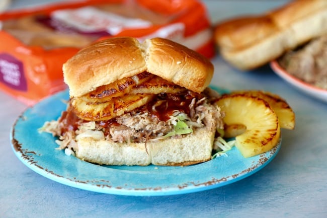 kalua pork sliders on a plate