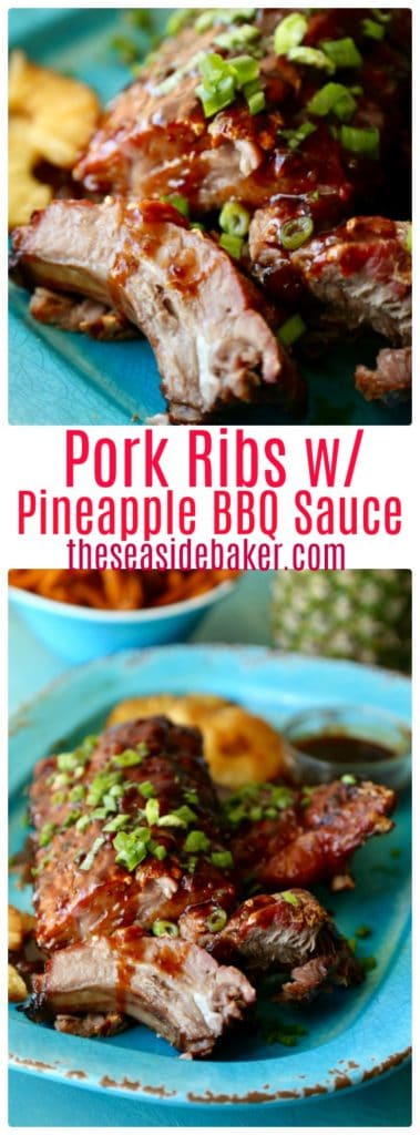 Pork Ribs Pineapple BBQ Sauce - The Seaside Baker