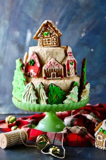 Gingerbread House Cake- Gingerbread Village Layer Cake - The Seaside Baker