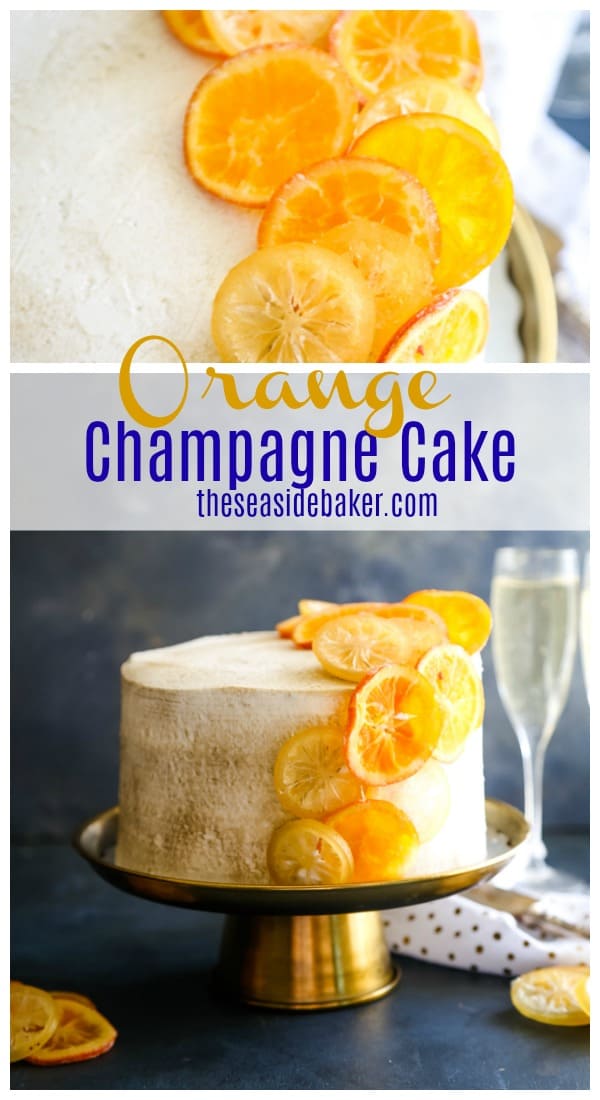 Orange Champagne Cake is an elegant dessert with baked-in orange peel specks, a lemon curd filling, and champagne buttercream frosting. Perfect for any occasion that calls for an elegant and unforgettable dessert - such as New Year's parties, bridal showers, engagement and anniversary parties Try this elegant and delicious Orange Champagne Cake the next time you need to
