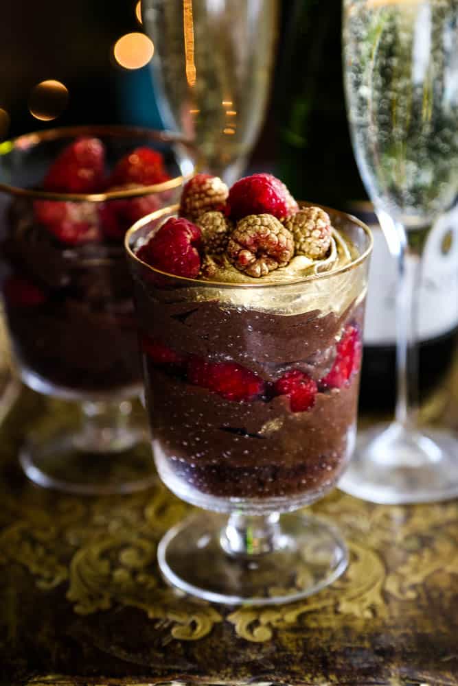 Chocolate Mousse with Raspberries