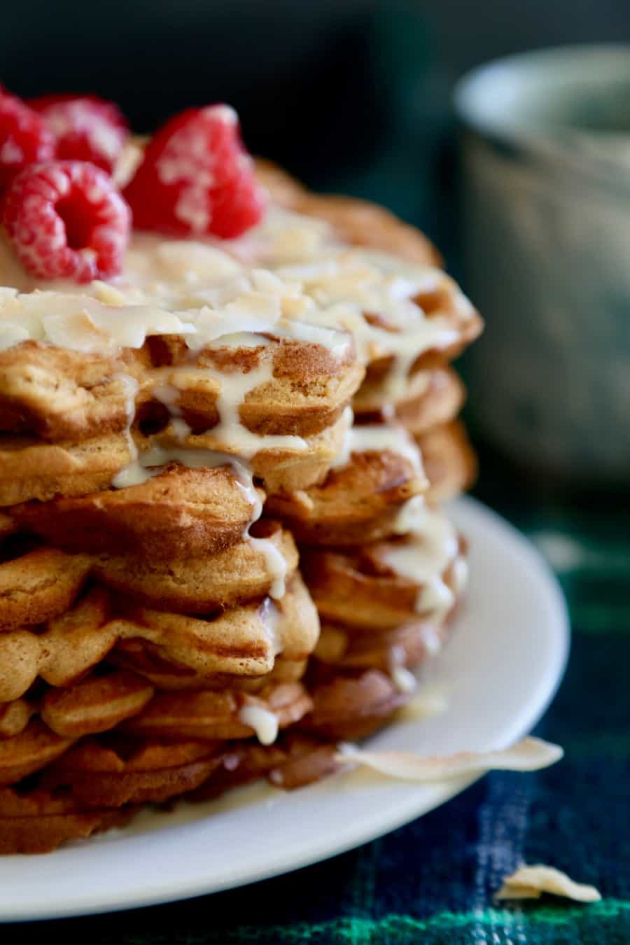 Gingerbread Waffles with Coconut Syrup